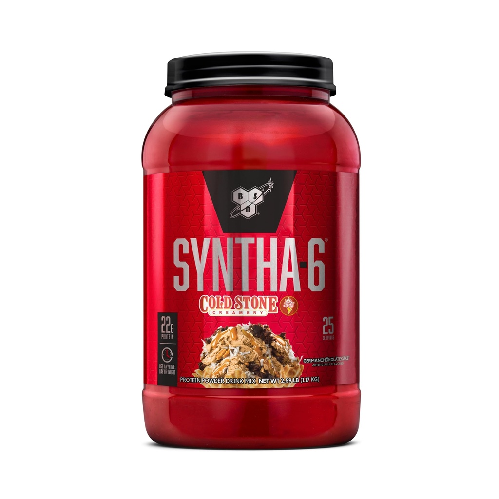 BSN Syntha-6 Whey蛋白粉,冷石酸奶-Germanchökolätekäke Flavor,Micellar Casein,牛奶蛋白孤立粉,25种服务品