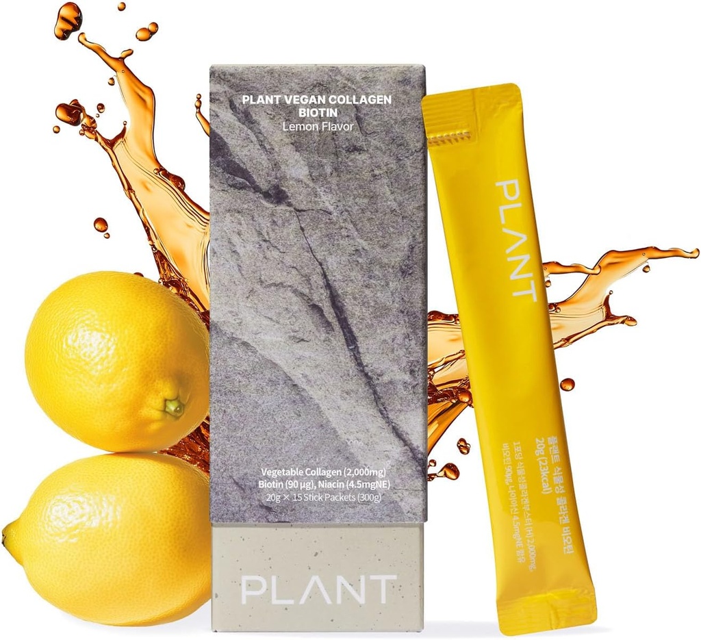PlanT Vegan 液态烯烃,生物锡,Niacin → 2,000mg 水解烯烃 → Kosher & Halal 认证 → Lemon Flavor → 皮肤, 头发和钉子支持 → 363Da 超低分子 → 15 棒包装