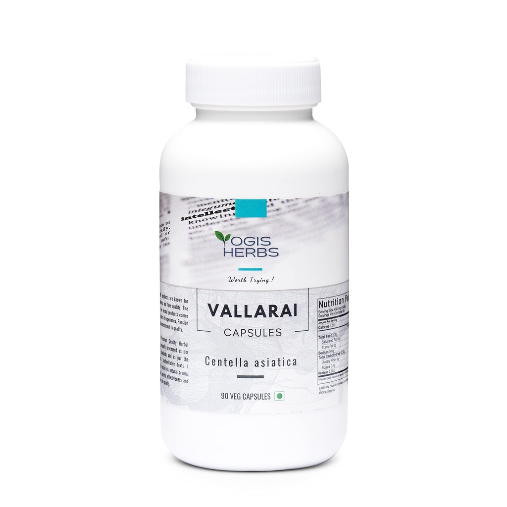 YOGIS HERBS Vallarai Capsules (Centella Asiatica/Gotu Kola) | ong ong ong ong ong | | | | | | | | | | | | | | | | | 90 Veg Capsules