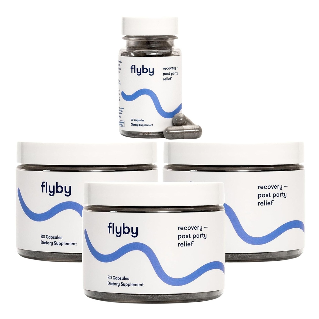 Flyby Recover Supplement - All The Hang, Without The Over! TM - 配有 Milk Thetle, 维生素C, 激活的炭, 苹果苹果苹果苹果 苹果 苹果 苹果 苹果 苹果 苹果 苹果 Vinegar - Pre & Post 饮酒公式