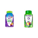 维他命 Fiber Well + 成人良药 Gummys, 60 维生素 D3 甘美维生素 桃子,黑莓和草莓 Flavored, 50 mcg 维生素 D, 150 count