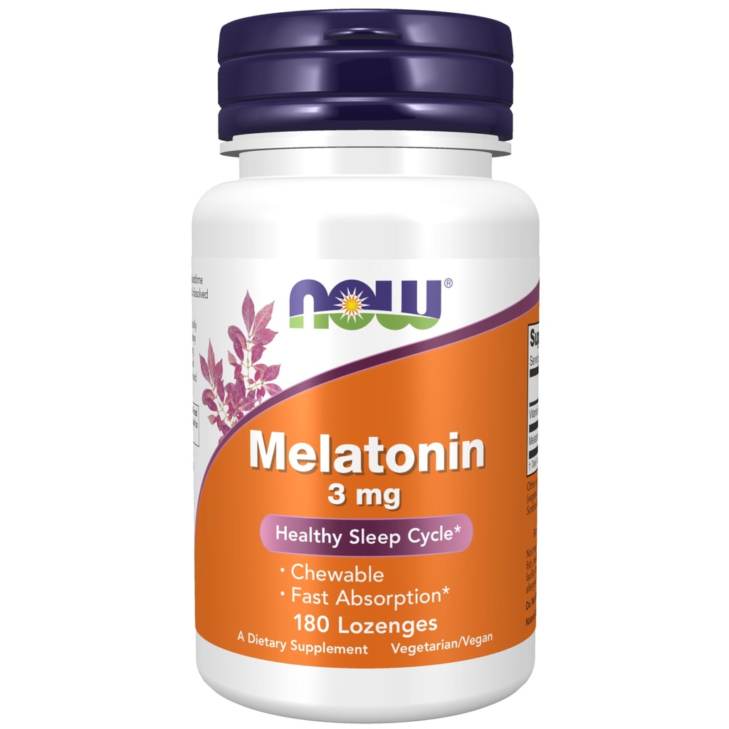 Now Foods Supplements, Melatonin 3 mg, Free Rightial Scavenger *, 健康睡眠周期 *, 180 Chewable Lozenges , 自由的激进拾荒者, 健康睡眠周期 *, 180 可嚼的罗赞格斯