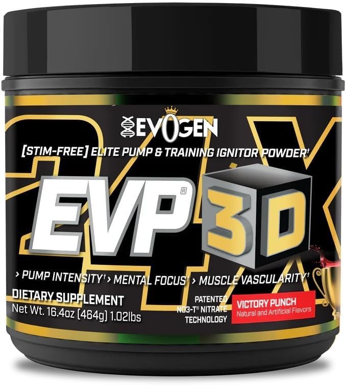 Evogen EVP 3D - 男子与妇女免费工作前粉 – 与 Beta Alanine 和 Creatine 一起免费工作前粉 – 能源与泵 – 胜利冲刺 – 40 服务