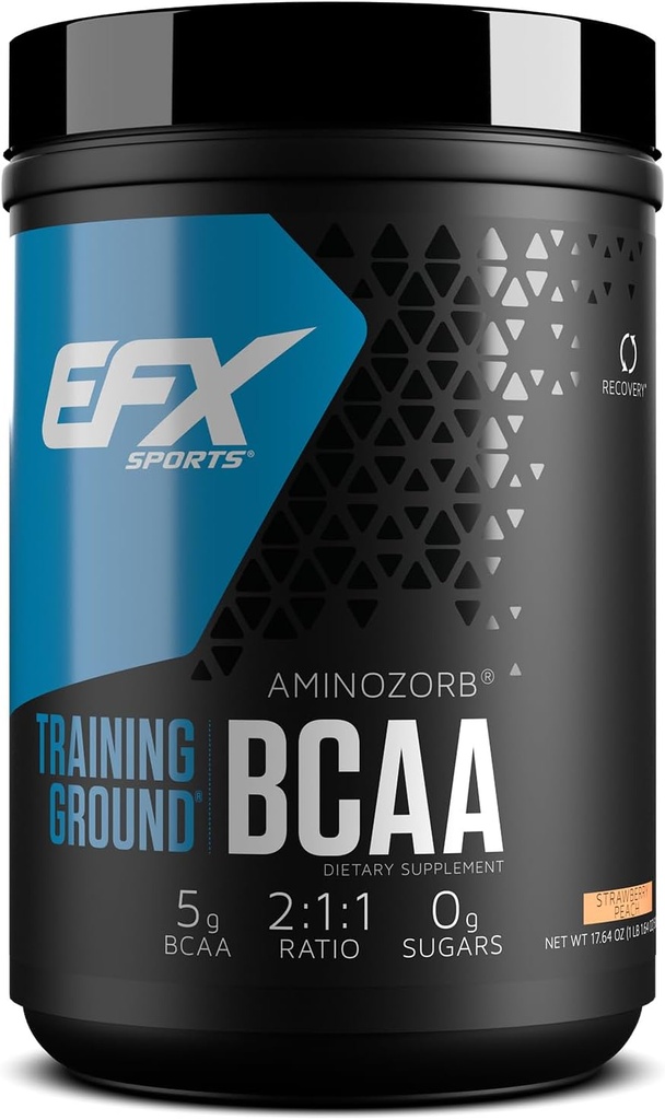 EFX 运动训练场 BCAA QQ 完全稳定,高溶性氨基酸 补充 QQ Pre, Intra, 或 Watchout QQ 无糖 QQ 500 grams(草莓桃)