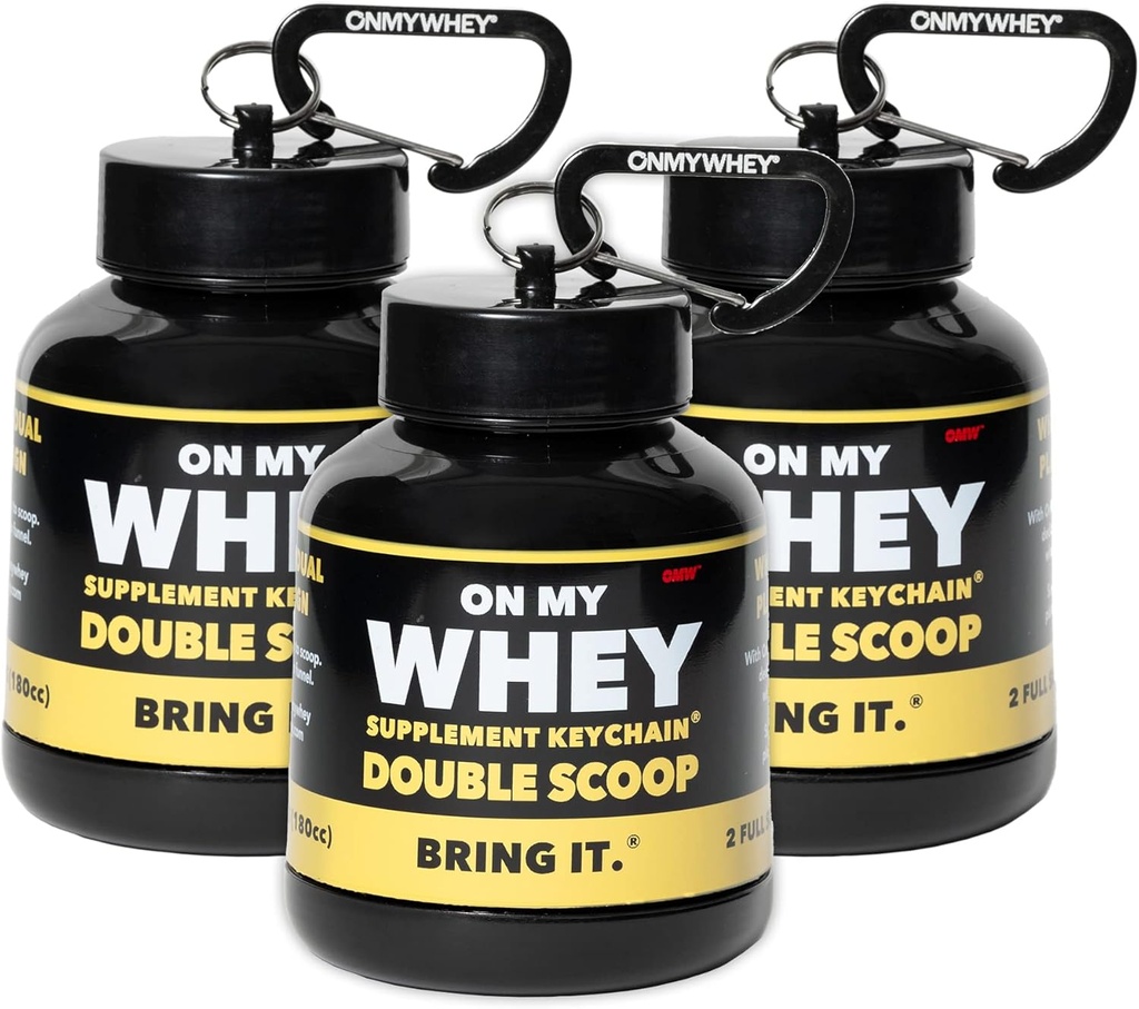 ONMYWHEY 蛋白质粉盒到去 - 混合式旅行水瓶漏斗,便携式前置工作辅助容器和药剂漏斗,小型前置补充 持有键链瓶