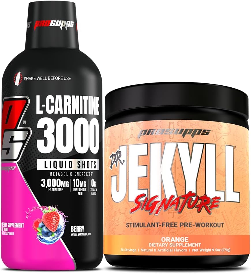 PROSUPPS L-Carnitine 3000 无兴奋剂液体射击(31架,Berry)和Hyde先生签名系列