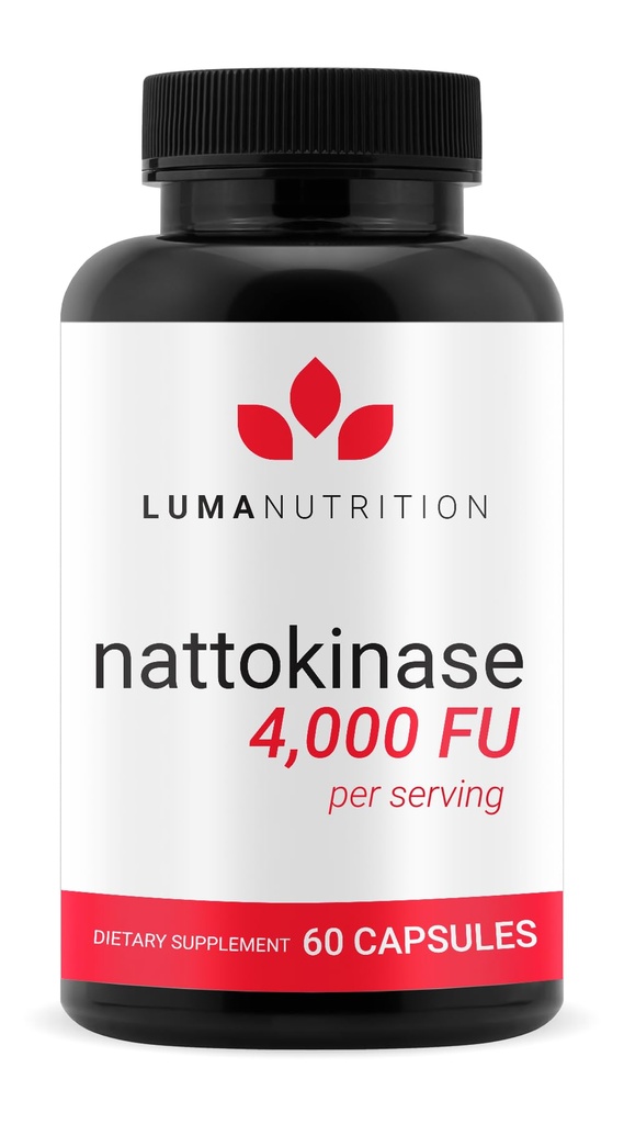 Luma 营养 Nattokinase 补充剂 - 日本 Natto 4000 FU Per service, Premium Heart 健康支持 - Vegan & Gluten Free - 60 Capsules - 美国制造