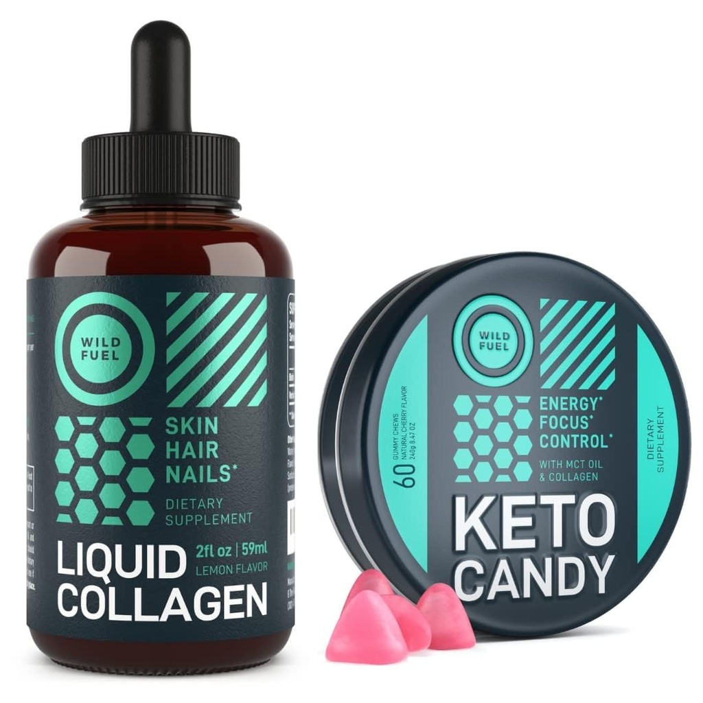 WILD FUEL 液态凝胶 和 KETO 糖果美和健身套装