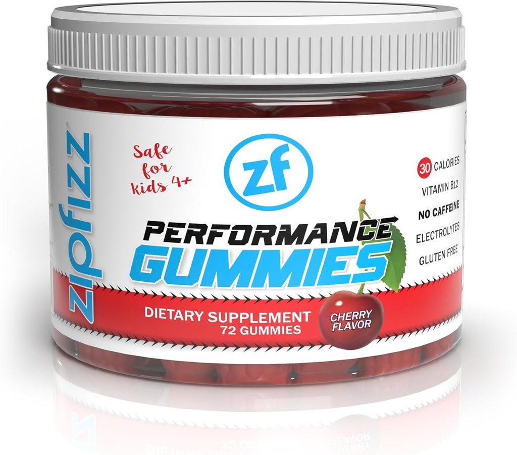 Zipfizz Perfect Gummys - 配有B6,B12的美味水果添加剂,以及用于运动员年龄的维生素C 4+ + → 3 Gummys Per service,24 Services → 支持能源,耐力和复苏