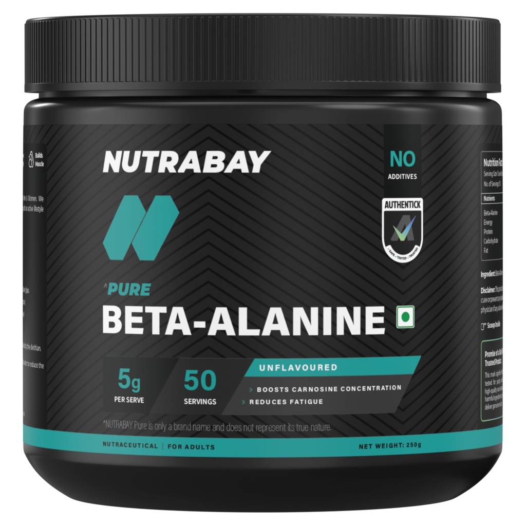 Nutrabay纯度 100% Beta Alanine - 不受欢迎,250克