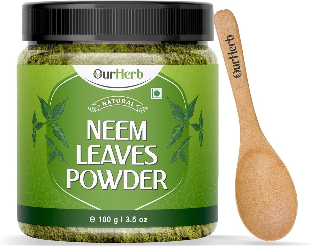 Neem leaves Powder Natural Solutions for Pimple-Free Clear Skin & Silky Hair, 面包、发型护理的理想,