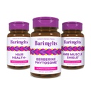 BariMelts 增强你的旅程包, 头发健康+, HMB 肌肉盾牌, 和柏柏林植物