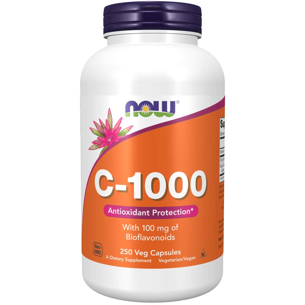现在的辅料,维生素C-1 000与100毫克的生物氟化物,抗氧化剂保护*,250 Veg Capsules (Pack of 2)
