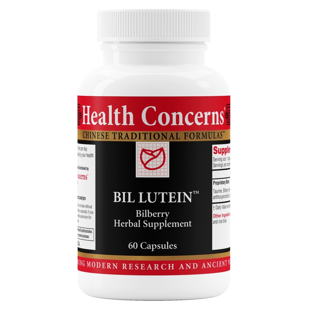 Bil Lutein – 眼科健康与视觉支持 – Lutein, Bilberry & Taurine 补充剂 – 视网膜健康抗氧化剂,夜视,流通,和Macular Degeneration – 60 Capsules