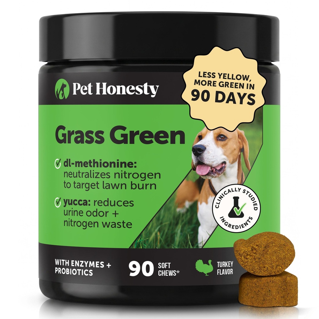草绿色狗 Chews - 草坪的尿液中和剂,狗皮草帮助场上保持绿色 使用杀灭剂和酶的焚烧点(土耳其)