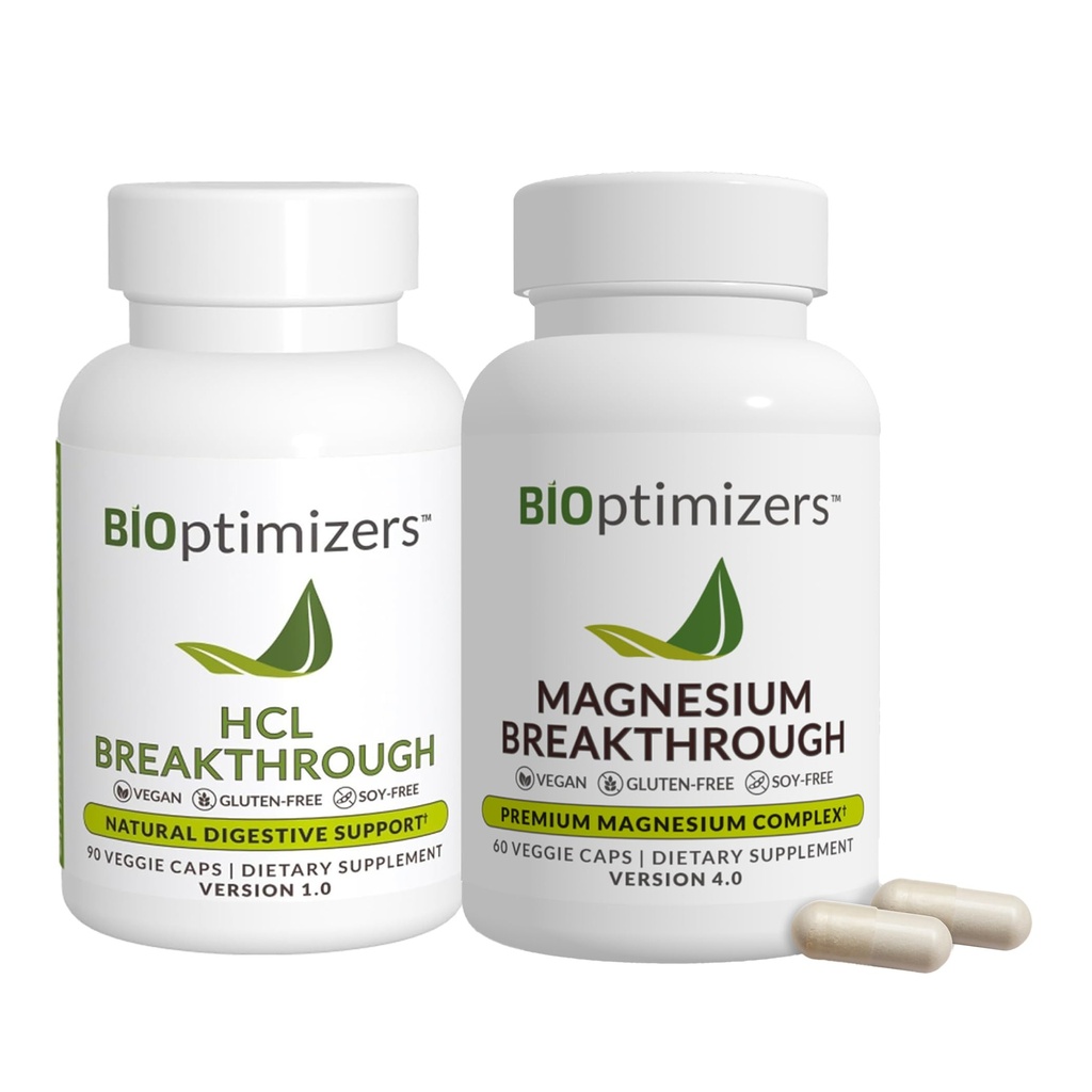 BiOptimers - 镁冲洗机(60 Capsules)和HCL冲洗机(90 Capsules)