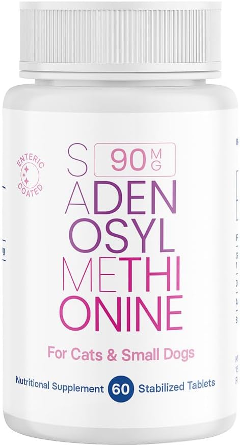 小狗和猫的SAM-e肝脏和脑健康补充剂——用S-aDENOSY Lmethionine (Same),60个加合片
