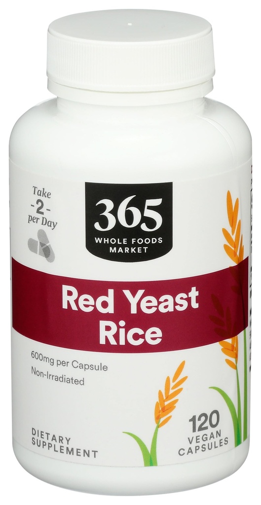 365 由全食品市场,红酵母稻600mg,120count