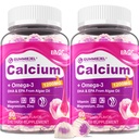 无糖钙 Citrate Gummys 1000mg w/Vitamin D3 K2,镁,锌,Boron,Manganese,铜换骨骼,肌肉和免疫, 女性和男性的终极吸收钙补充剂 - Vegan, 120 Cts
