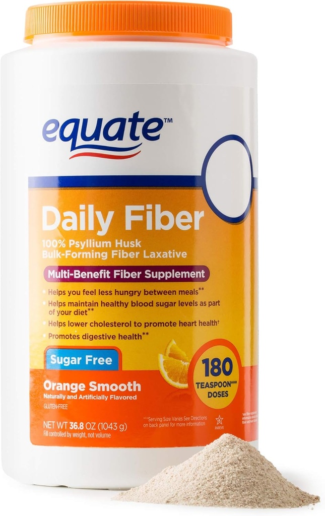 Equate - 纤维疗法、平滑纹理、橙色火焰、粉末、36.8 oz、无糖180度