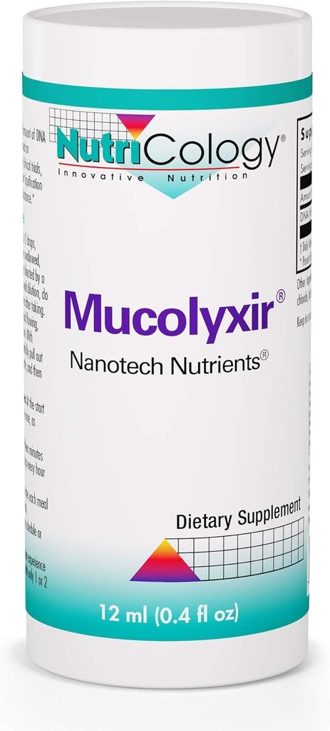 营养学Mucolyxir补充剂 -- -- 肺部Mucus清除、Mucus Relief、微剂量DNA、野生太平洋沙门、液体滴水 -- -- 0.4 Fl Oz
