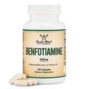 Benfotiamine 300mg 服务(第三方测试,120卡普尔,150mg Per Cap) Non-GMO, 由双木制成的B1级(比Thiamine更耐受,脂肪溶解)