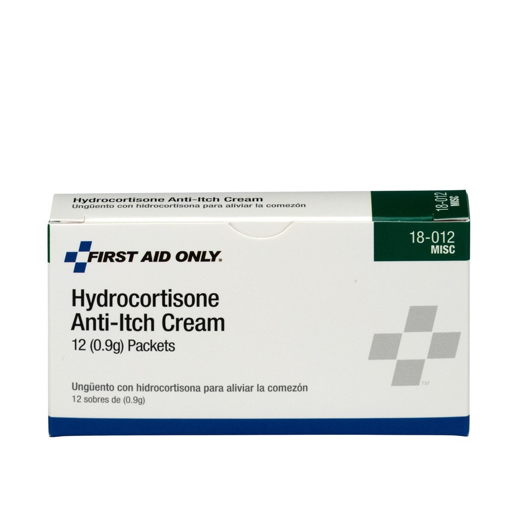 急救 仅18-012 Hydrocortisone Cream Packets, 12 Counters