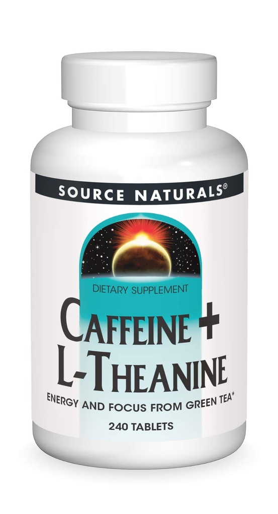 天然咖啡因 + L- Theanine, 绿色茶的能量和重点支持* - 240块
