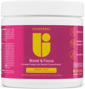 Universal U Boost & Focus粉, 增加能量和认知性能, 预修, 自定义多辛, VIT B12, Niacin, Choline, L- Tyrosine, 无人工火焰, 30 services( Mango Twist)