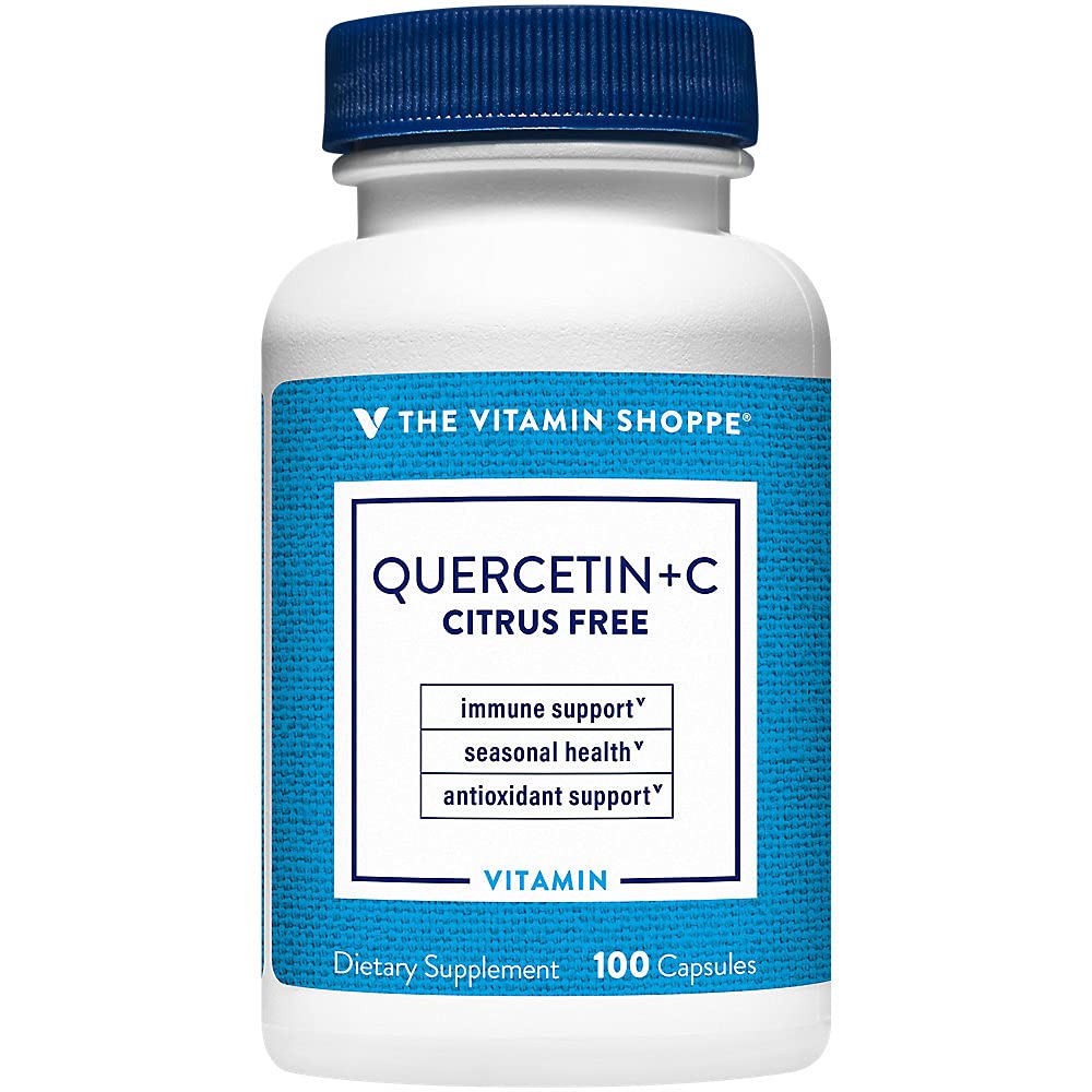 维生素Shoppe Quercetin + 维生素C, Citrus Free, 抗氧化剂, 支持所有季节的健康免疫(100 Capsules)