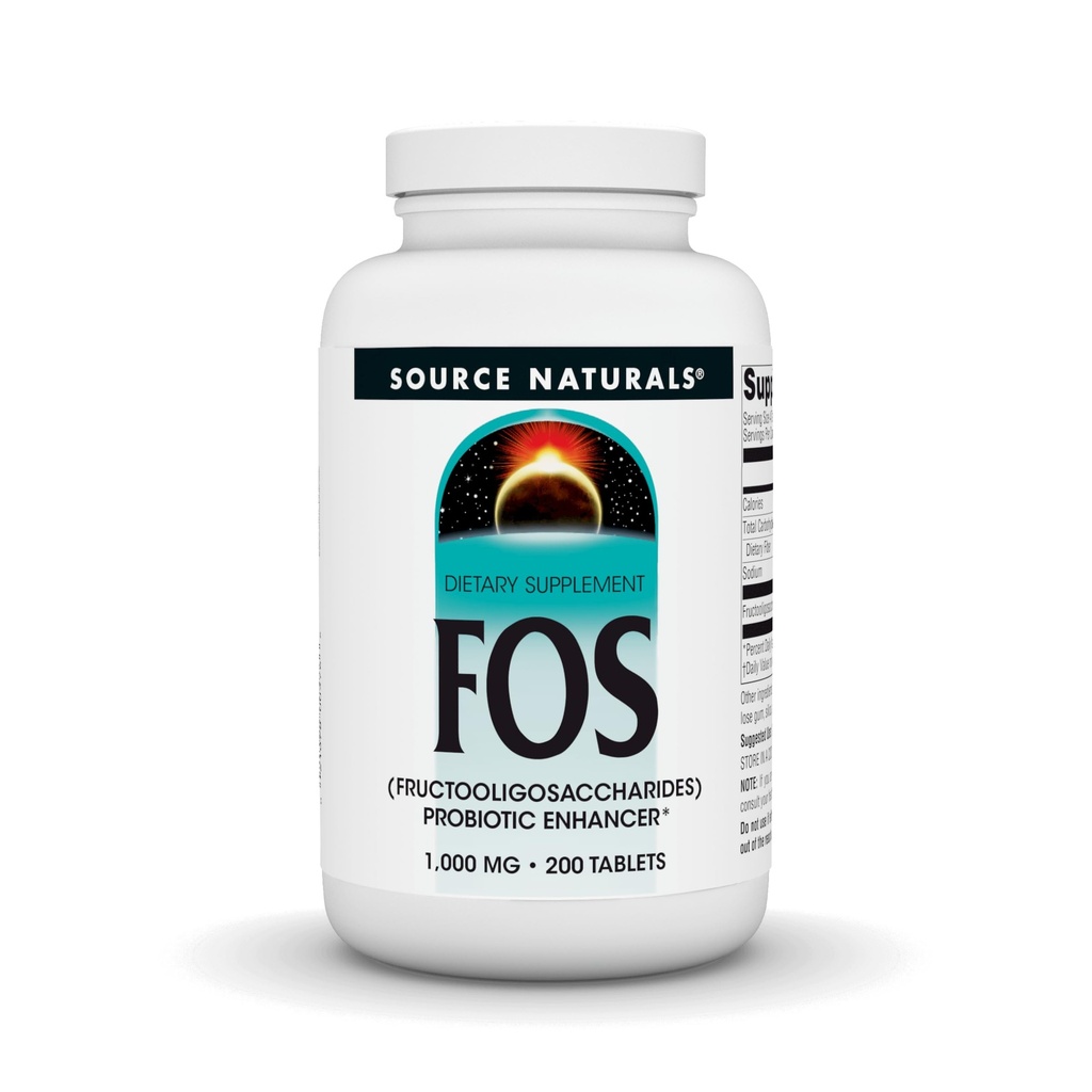 天然物 FOS 1000 mg Fructooligosaccharides 营养增强剂 - 200片