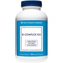维生素Shoppe B-Complex 100 — 支持能源生产,神经系统功能和营养代谢 — 优秀来源 B1, B2, B6, B12, Niacin, Folic Acid & Biotin(300 Veggie Caps)