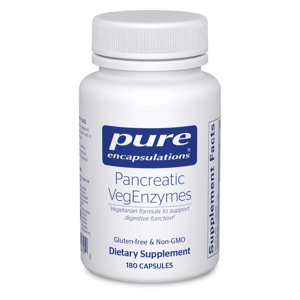 纯封装 纯封装 Pancreatic VegEnzymes → 碳水化合物、利皮德和蛋白质文摘 → 180 Capsules