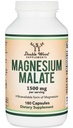 Magnesium Malate Capsules (180 count) - 1,500 mg per service (Magnesium bonding to Malic Acid),第三方测试, Vegan 友好,双木补品自由胶囊
