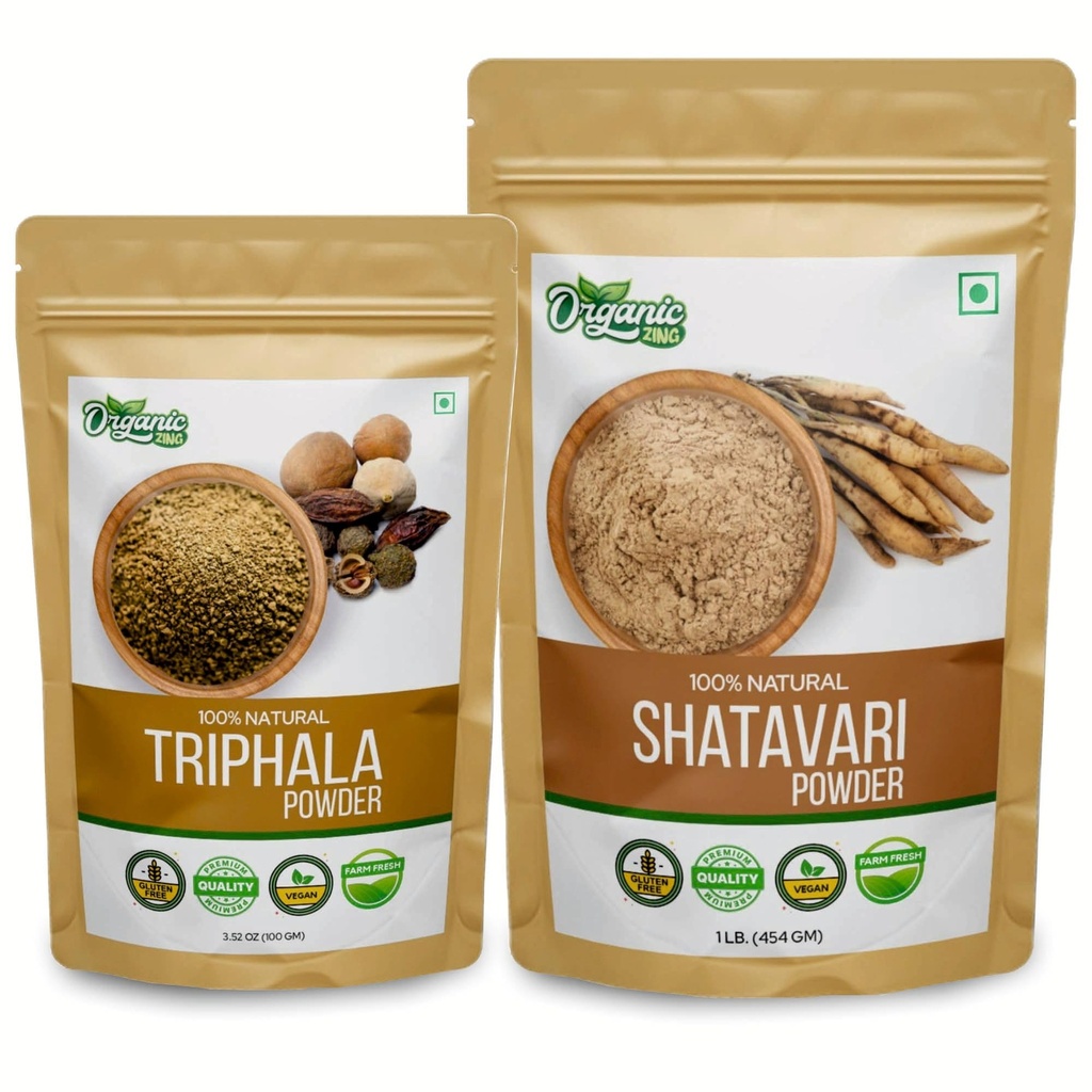 ORGANIC ZING Shatavari - 454g & Triphala 粉末 - 100g