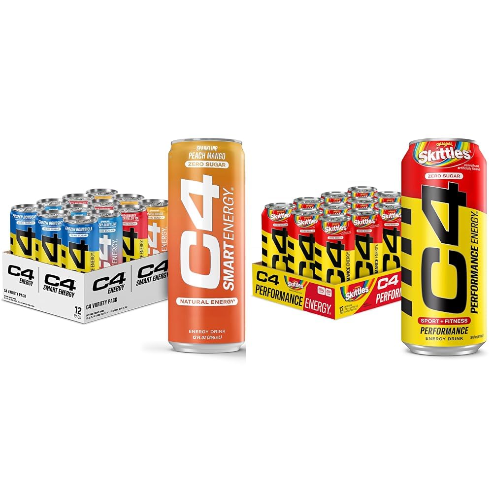 C4 能源和智能能源饮料 品种包,无糖预处理性能饮料 和 C4 能源饮料, Skittles,碳化无糖预处理性能饮料