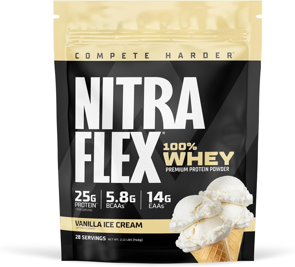 GAT SPORT Nitraflex 香草 Whey蛋白,装填的BCAA,EAA,为男女Reocvery,2磅.