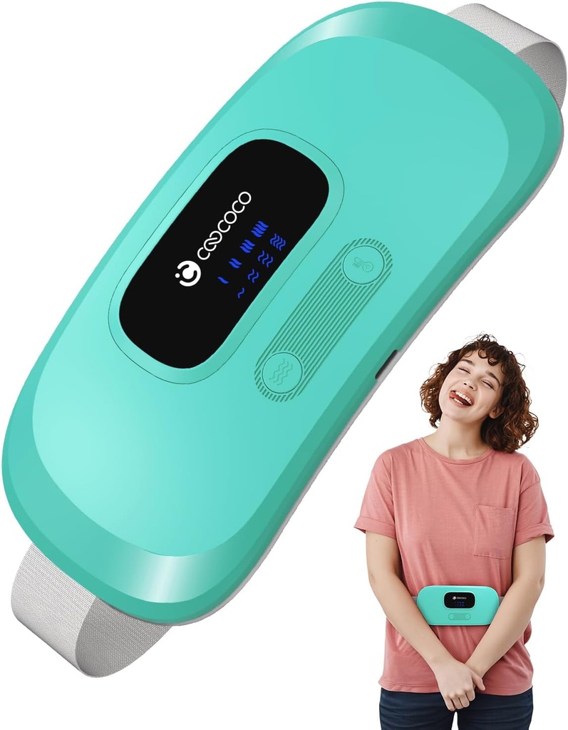CoCo 手提式加热垫, 月球加热垫, 3S 快速加热垫, 4个加热等级和4个振动模式, 女生礼物, 绿色
