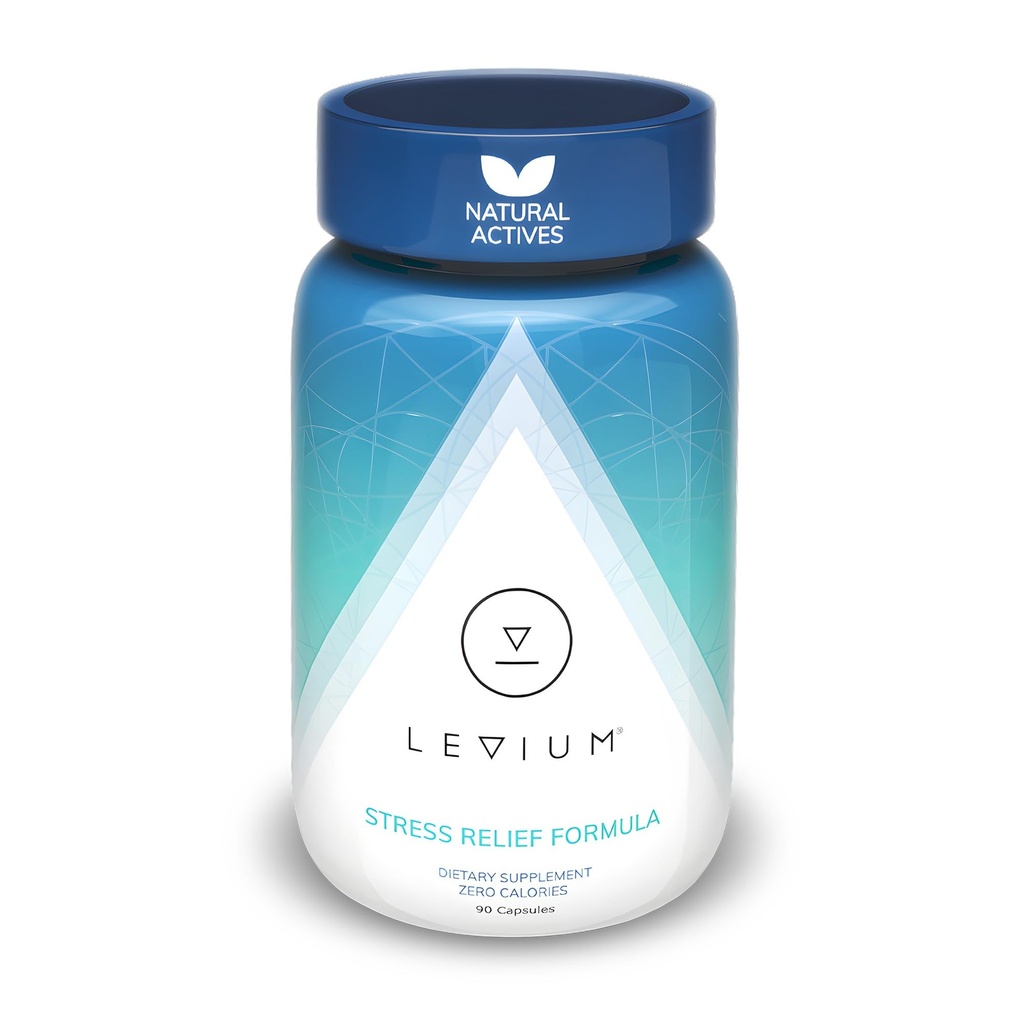 Levium 最大强度压力救济补编 QQ 冷静和Mood支助补编,与KSM-66 Ashwagandha, GABA, L-Theanine, Magnesium QQ 90 Capsules, 30天供应