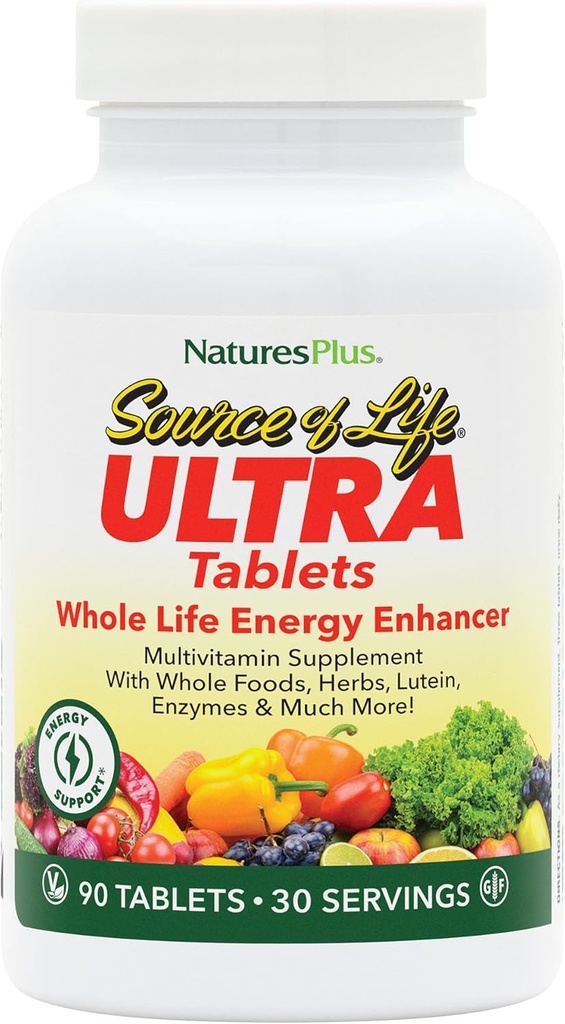 NaturesPlus Ultra 生活来源 多维他命 - 90块平板电脑 - 支持免疫健康,能源和整体福祉 - 与Lutein & Vitamin D3 - 蔬菜和Gluten Free - 30 services