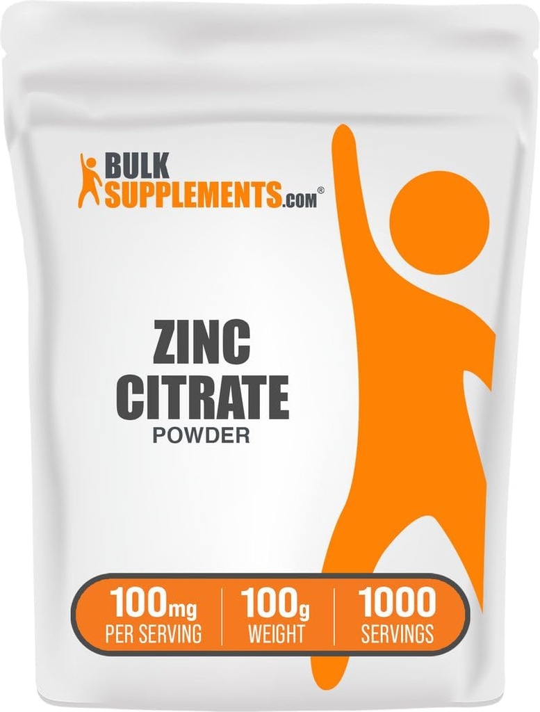 Bulk Assupports.com 锌酸盐粉 - 锌酸盐补充剂,矿物补充剂,用于免疫支持 - Gluten Free, 100mg per service, 100g (3.5 oz) (Pack of 1)