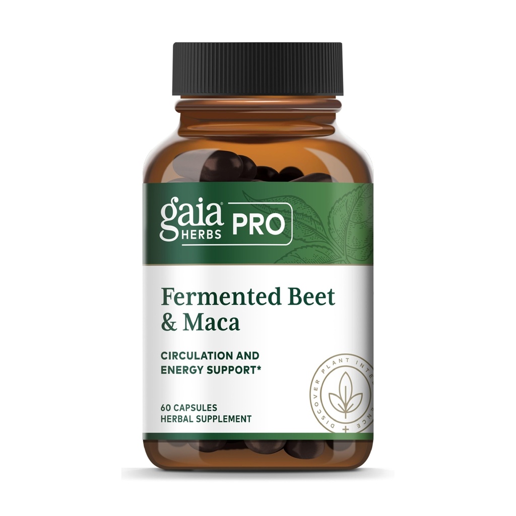 GAIA HERBS PRO发酵甜菜 & Maca - 健康能源和流通支持补编 * - 配有甜菜 & Carrot Root的肾脏健康补编 - Vegan, Gluten - Free - Soy - Free - 60 Capsules (30名服务员)