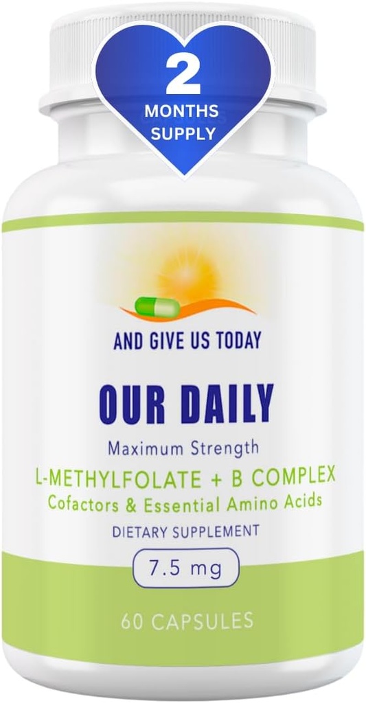 我们的日报Vites L-Methylfolate B 复合物和基本氨基酸(7.5mg) - 活性Folate,甲基化B12 Methycobalamin, B6和Glycine - 60 Counter