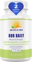 我们的日报Vites L-Methylfolate B 复合物和基本氨基酸(7.5mg) - 活性Folate,甲基化B12 Methycobalamin, B6和Glycine - 60 Counter