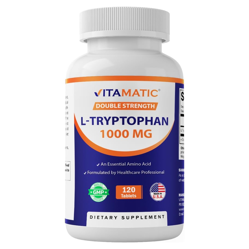 维他命 L-Tryptophan 1000mg 120 平板电脑(120 平板电脑(1套)) 1 瓶式电脑