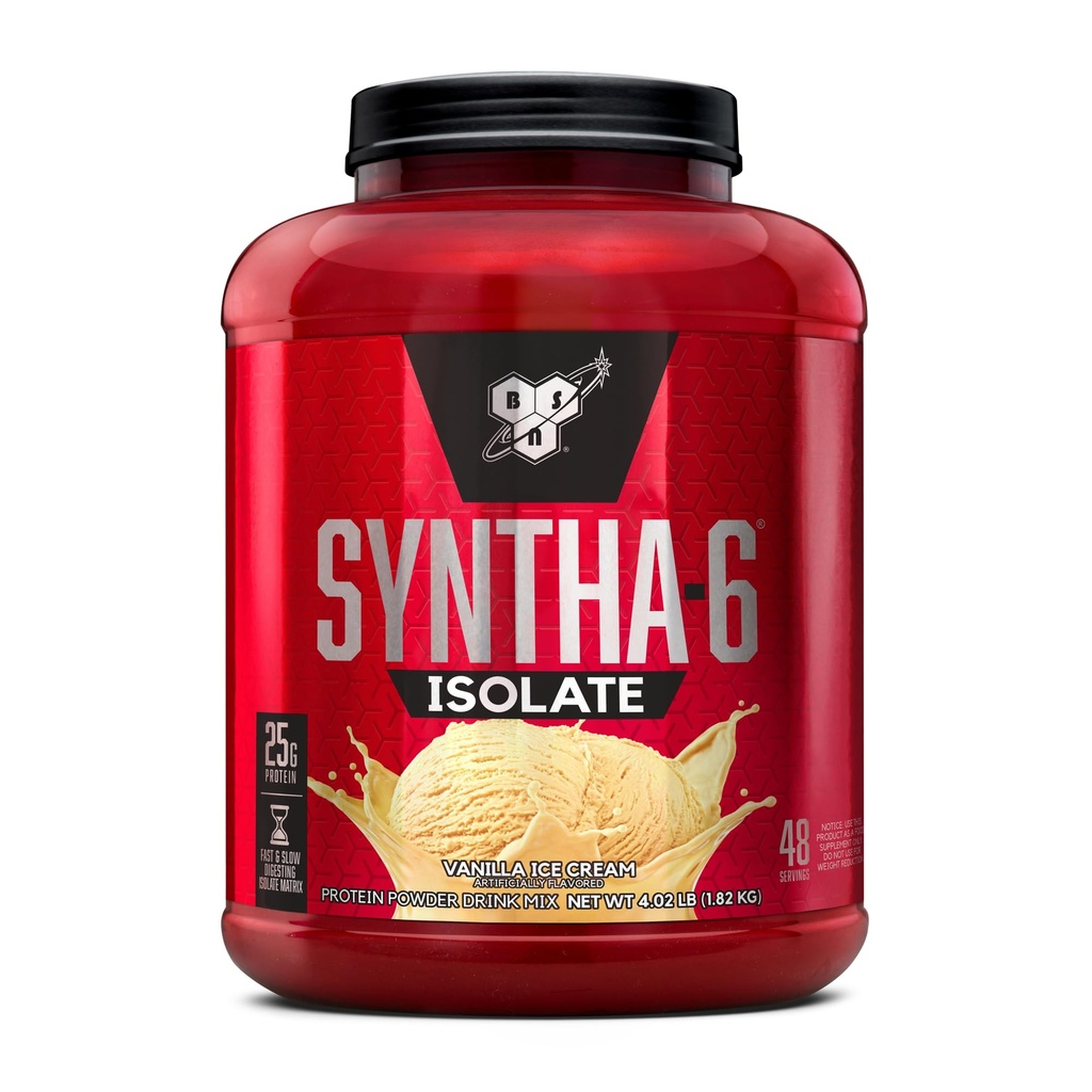BSN SYNTHA-6 ISOLATE 蛋白粉, Whey 蛋白质隔离剂, 牛奶蛋白隔离剂, Flavor: Vanilla Ice Cream, 48 series