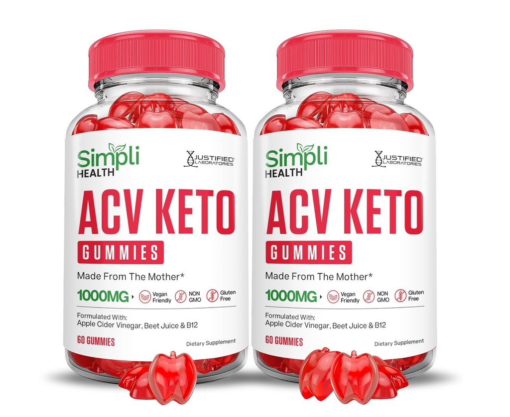 合理实验室 (2 Pack Simpli Health Keto ACV Gummys 高级公式 1000MG 苹果苹果苹果苹果醋 配有石榴甜菜汁 粉 B12 Vegan Non GMO 120 Gummys)