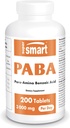Supersmart - PABA 每日3000mg 补充(para-Amino Benzoic Acid) - 天然B 复合维生素 - 水溶性 PABA → Non-GMO & Gluten Free - 200 平板电脑