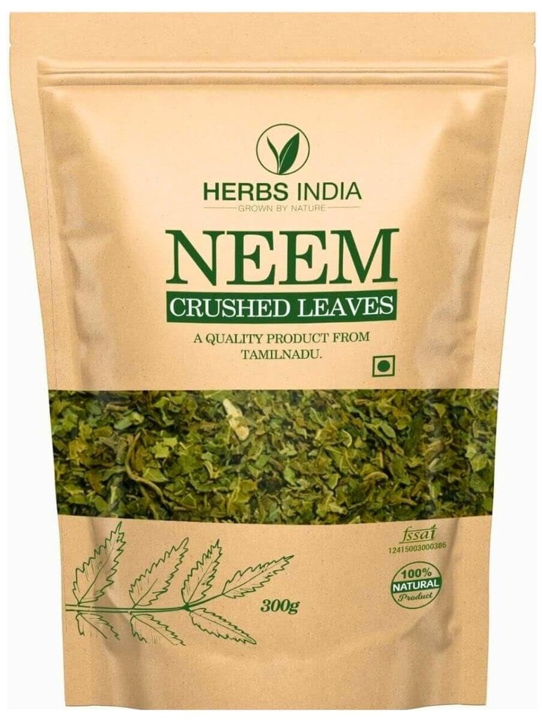 Neem Leaves crushed(非粉末),好做新鲜的Neem叶茶300格拉姆(10.6 Oz),草药补充剂-印度草药