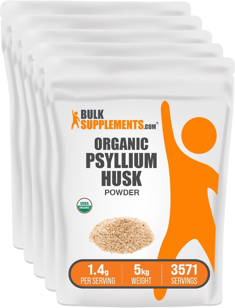 bulk Assupports.com 有机lium胡斯克粉 - 烤肉 P胡斯克粉 - 纤维补品 - Gluten Free,每服1.4g,1kg(2.2磅)(包5)